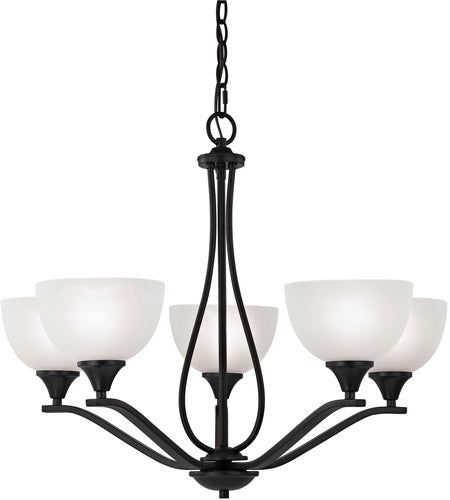 5LT BRISTOL LN ORB/WHT CHANDELIER