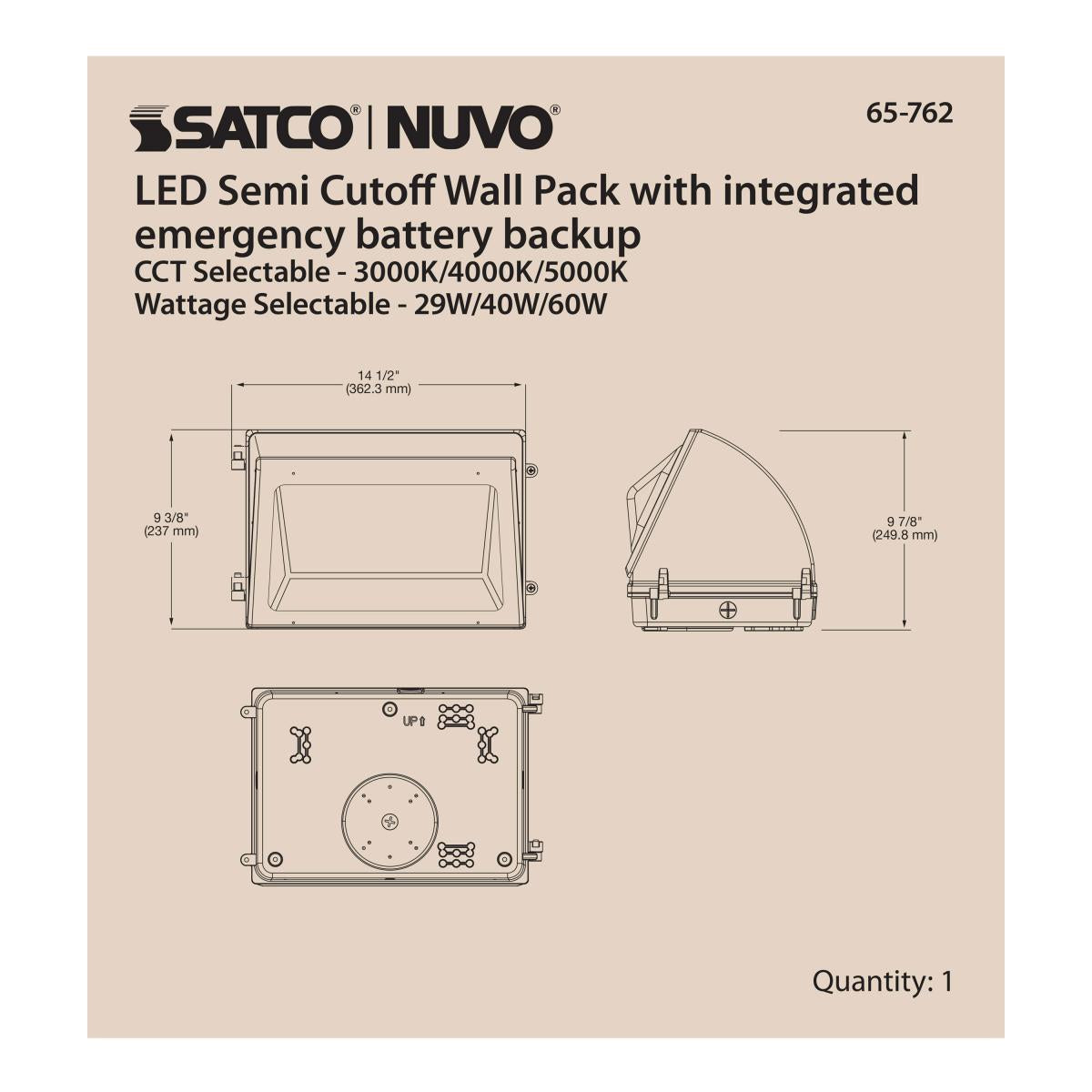 EM CUTOFF WALL PACK CCT&WATT