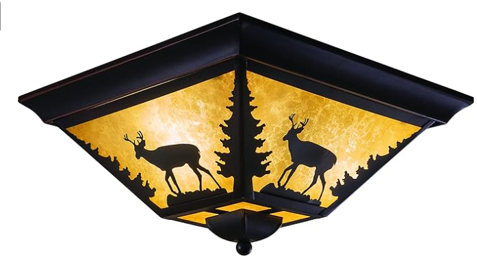 1LT BB/AMBER FLAKE DEER Flush mount