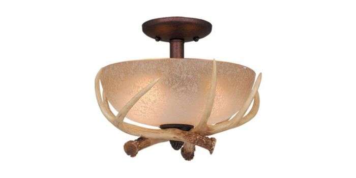 2LT LOG CABIN Semi-Flush Fixture