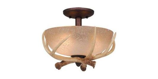 2LT LOG CABIN Semi-Flush Fixture