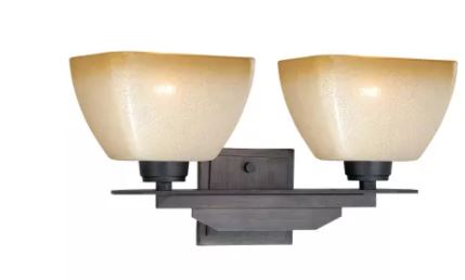 2L VANITY LIGHT AMBER GLASS